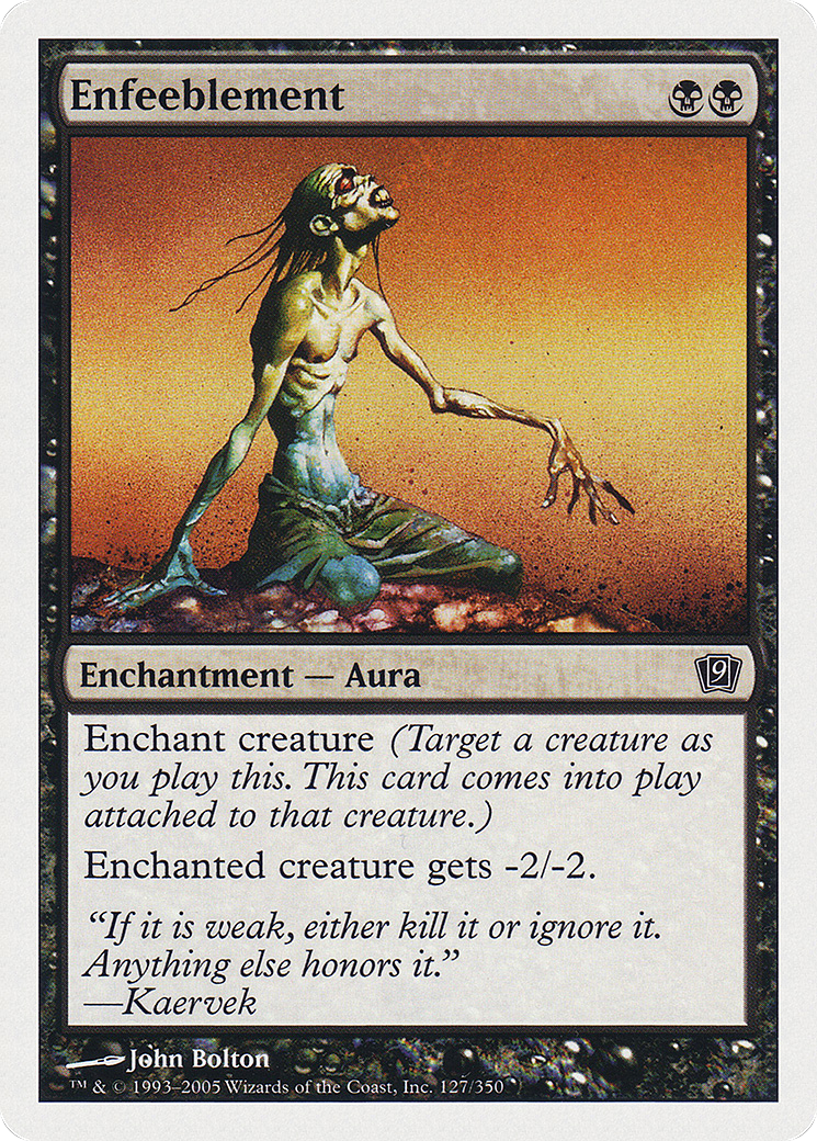 Enfeeblement (9ED-127) [9th Edition] Foil MTG Single Wizards of the Coast
