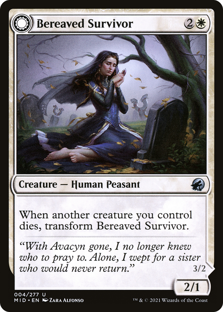 Bereaved Survivor (MID-004) [Innistrad: Midnight Hunt] Foil MTG Single Wizards of the Coast