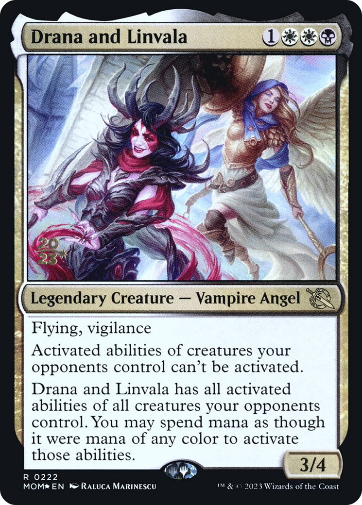 Drana and Linvala (PRE-222) [March of the Machine Promos] Foil MTG Single Wizards of the Coast