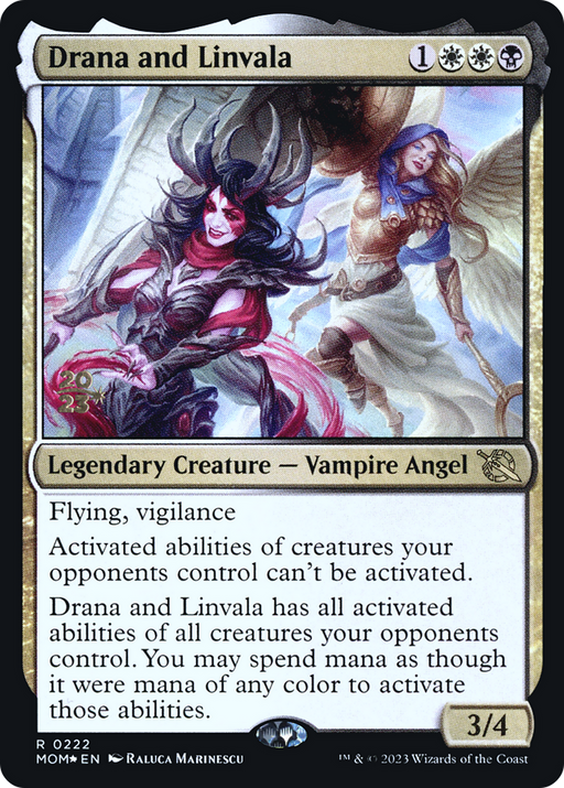 Drana and Linvala (PRE-222) [March of the Machine Promos] Foil MTG Single Wizards of the Coast