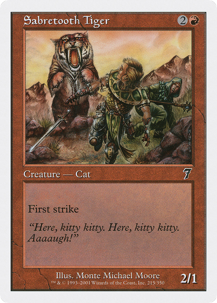 Sabretooth Tiger (7ED-215) [7th Edition] MTG Single Wizards of the Coast