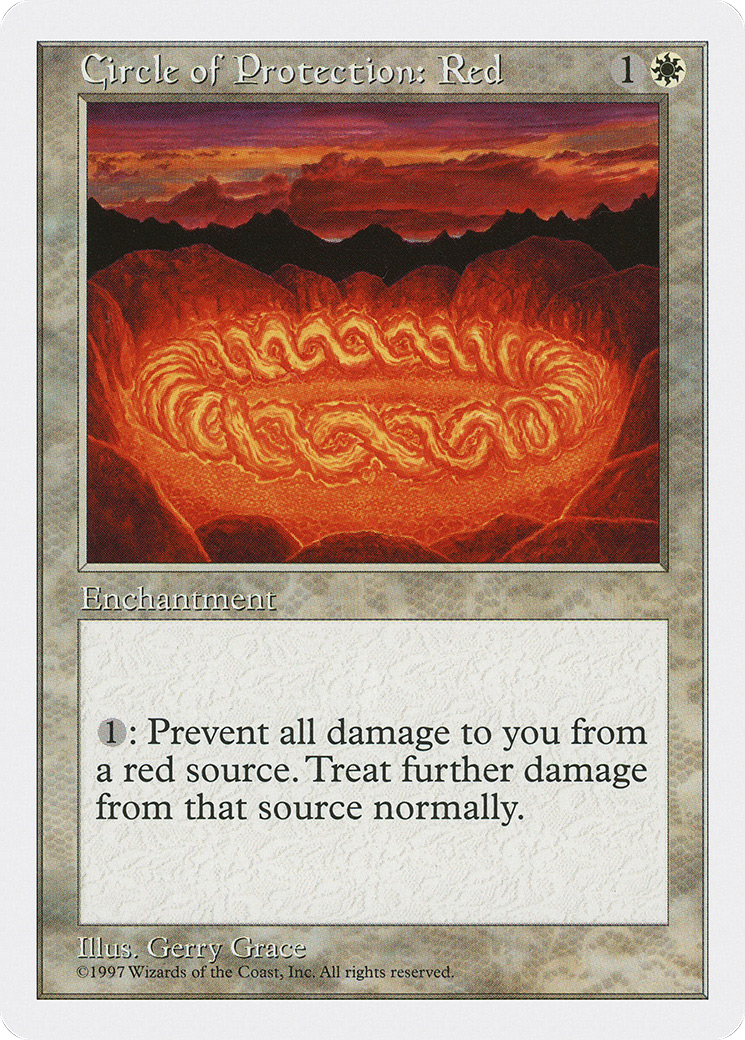 Circle of Protection: Red (5ED-020) [Fifth Edition] MTG Single Wizards of the Coast