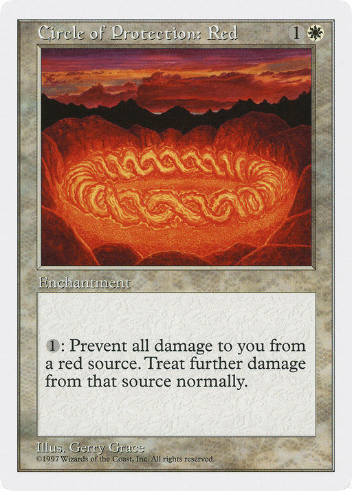 Circle of Protection: Red (5ED-020) [Fifth Edition] MTG Single Wizards of the Coast