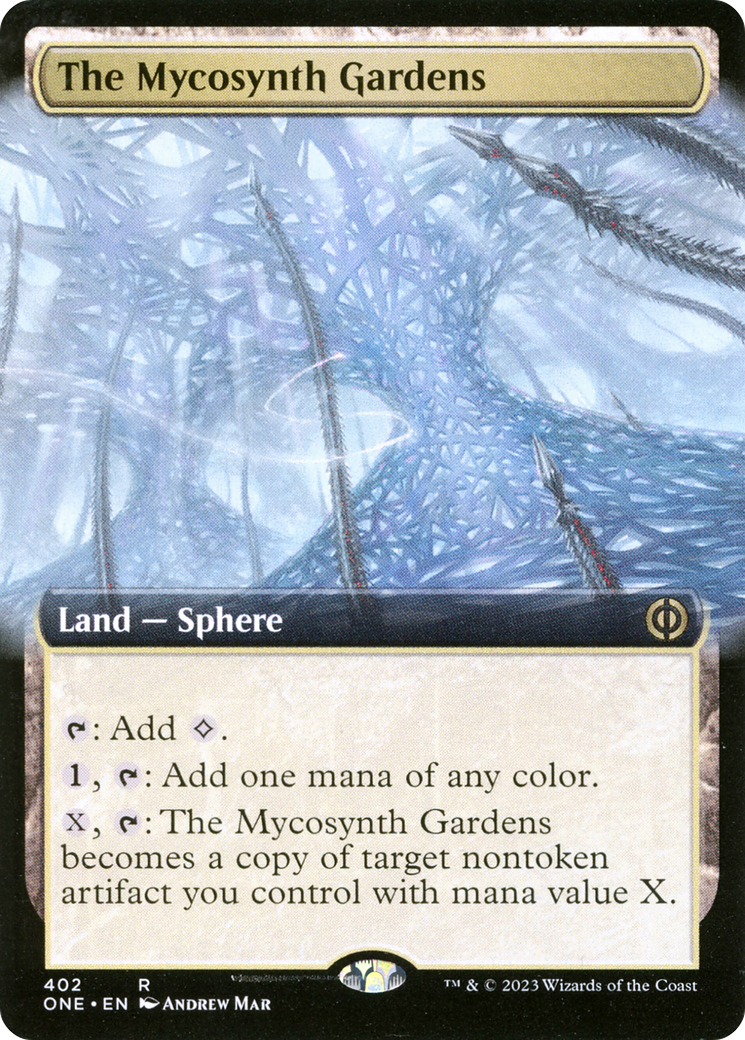 The Mycosynth Gardens (ONE-402) [Phyrexia: All Will Be One] (Extended Art) Foil MTG Single Wizards of the Coast