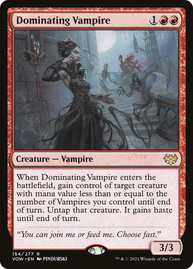 Dominating Vampire (VOW-154) [Innistrad: Crimson Vow] Foil MTG Single Wizards of the Coast