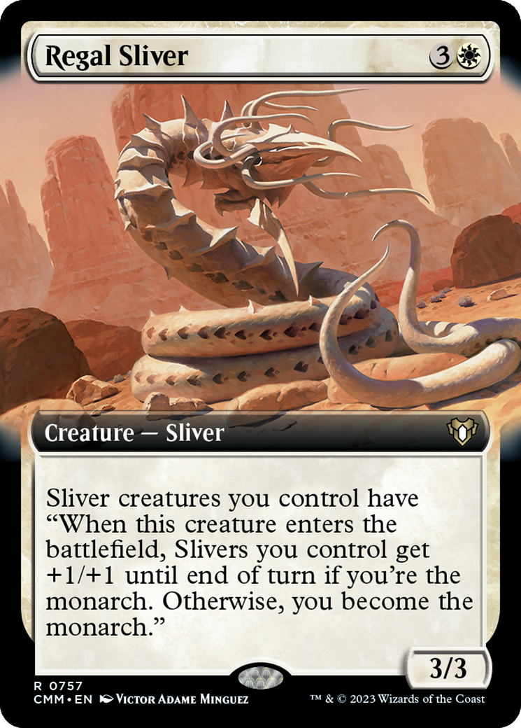 Regal Sliver (CMM-757) [Commander Masters] (Extended Art) MTG Single Wizards of the Coast