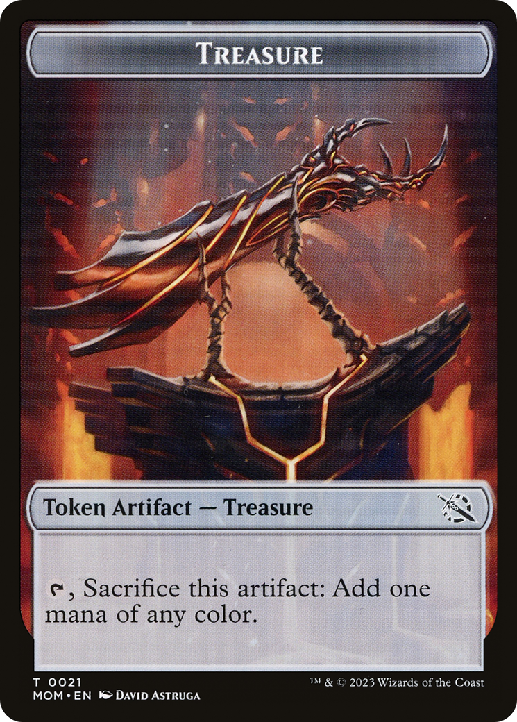 Treasure (21) // Teferi Akosa of Zhalfir Emblem Double-Sided Token [Tokens] March of the Machine Tokens MTG Single Magic: The Gathering