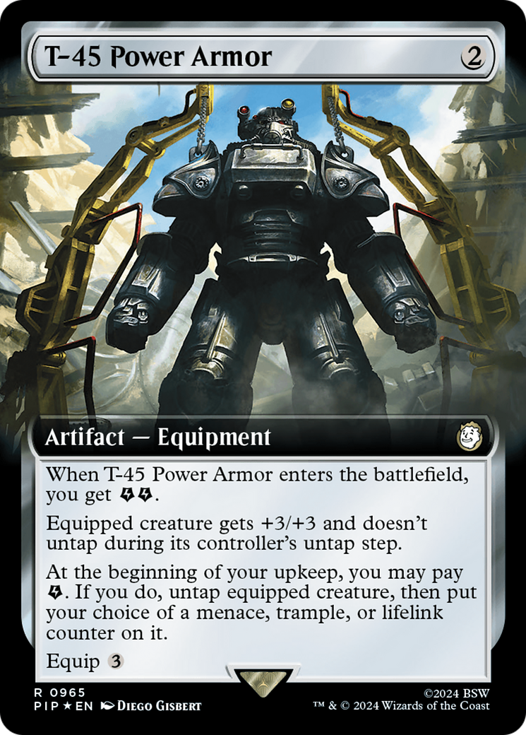 T-45 Power Armor (Surge Foil) (PIP-965) [Fallout] (Extended Art) Foil MTG Single Wizards of the Coast