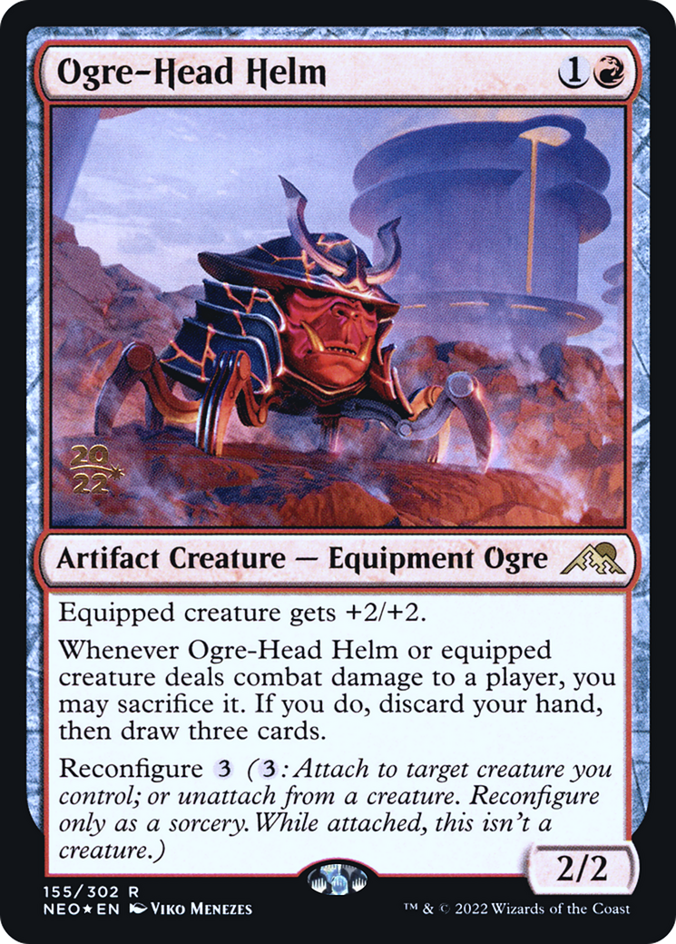 Ogre-Head Helm (PRE-155S) [Kamigawa: Neon Dynasty Promos] Foil MTG Single Wizards of the Coast