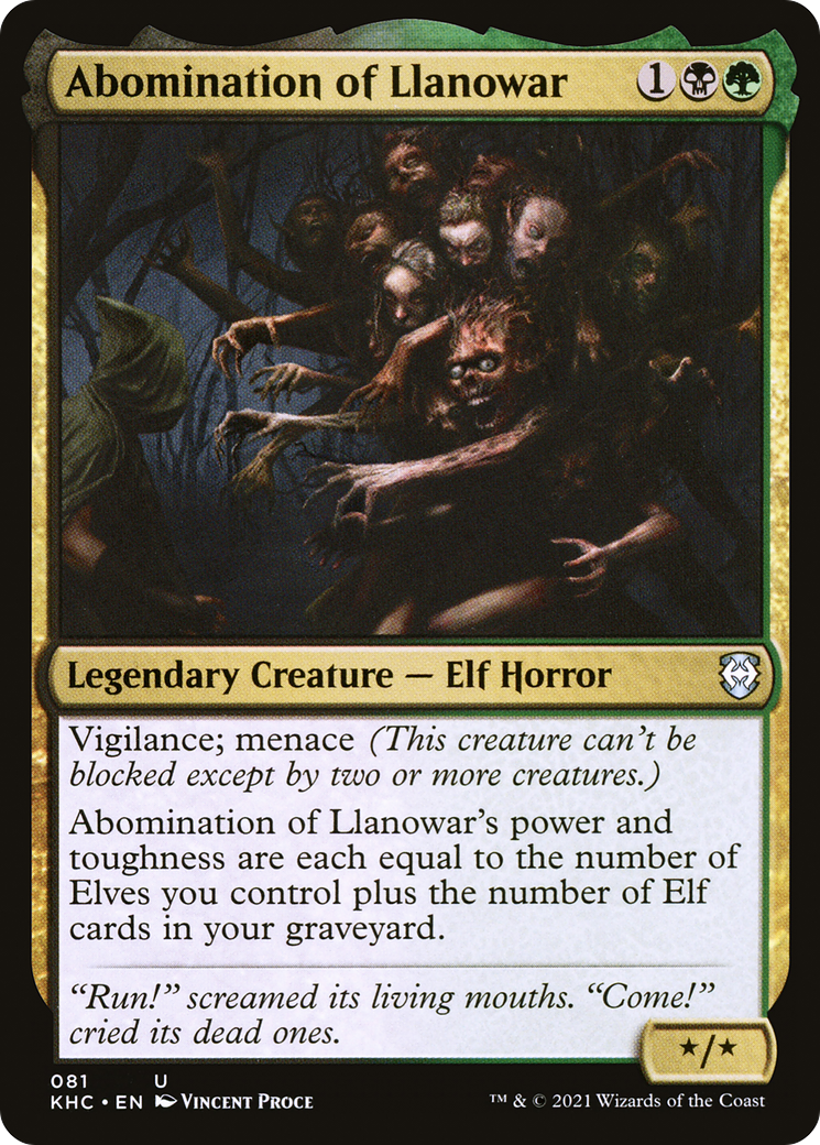 Abomination of Llanowar (KHC-081) [Kaldheim Commander] MTG Single Wizards of the Coast