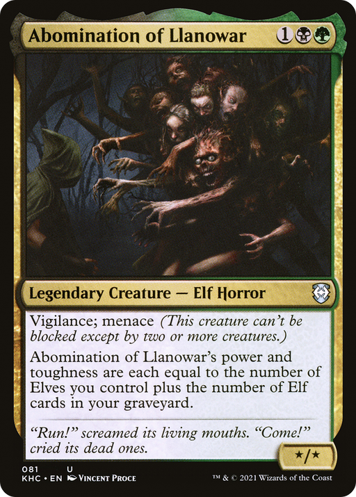 Abomination of Llanowar (KHC-081) [Kaldheim Commander] MTG Single Wizards of the Coast