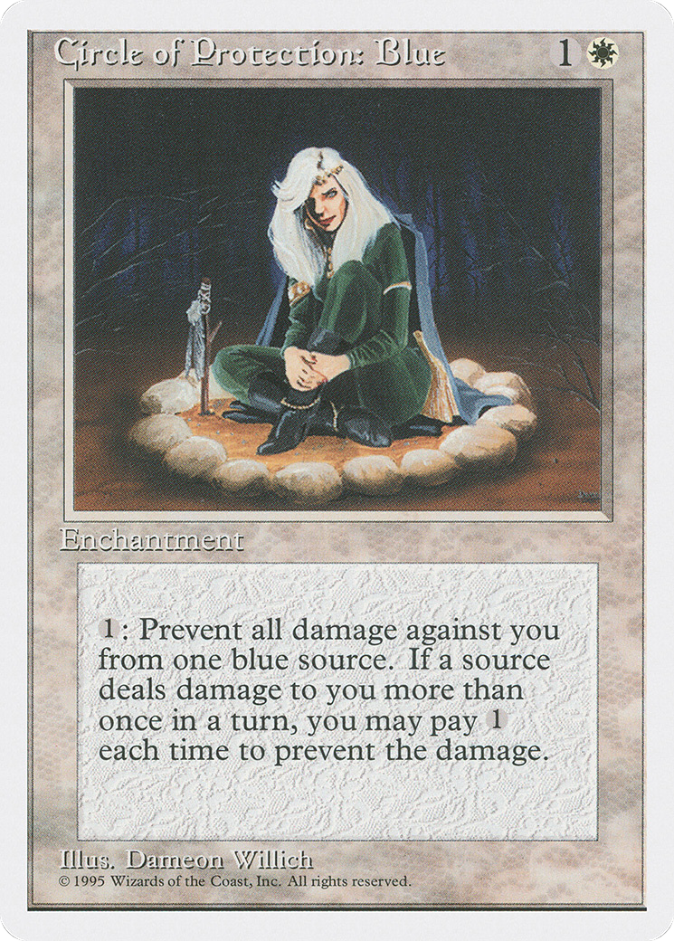 Circle of Protection: Blue (4ED-015) [Fourth Edition] MTG Single Wizards of the Coast