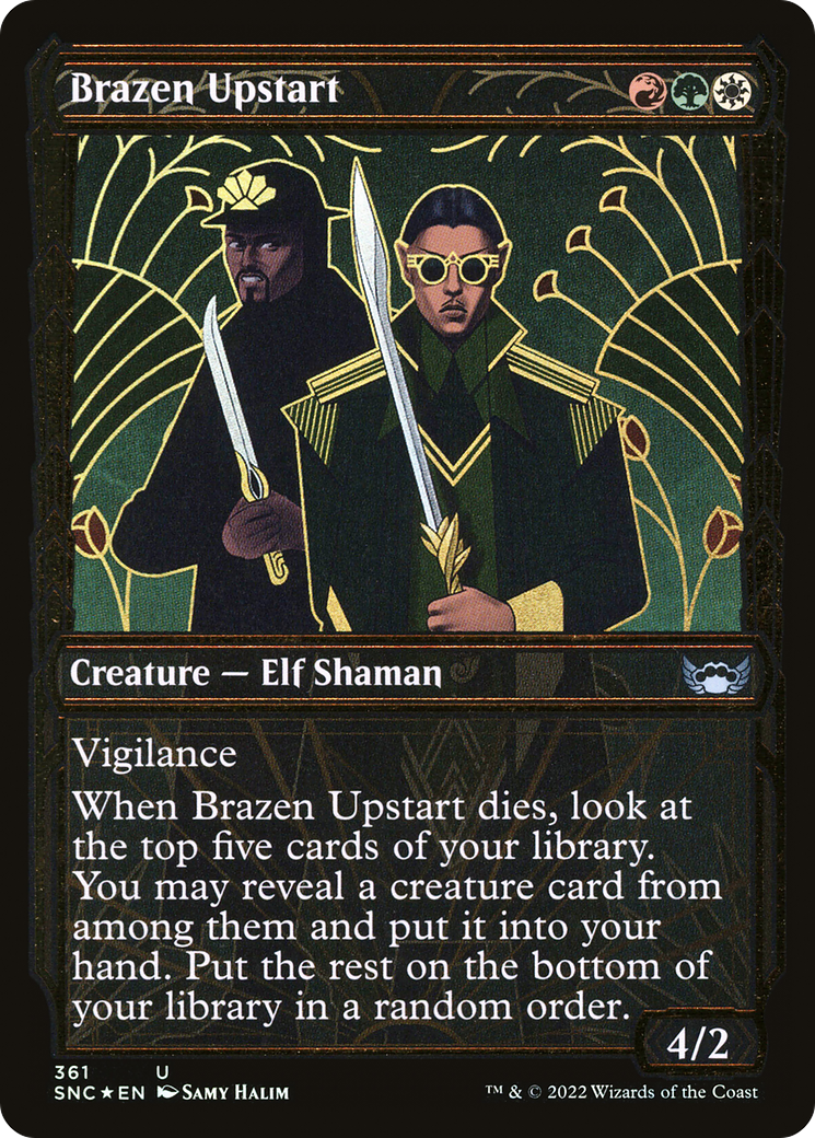 Brazen Upstart (Gilded Foil) (SNC-361) [Streets of New Capenna] (Showcase) Foil MTG Single Wizards of the Coast
