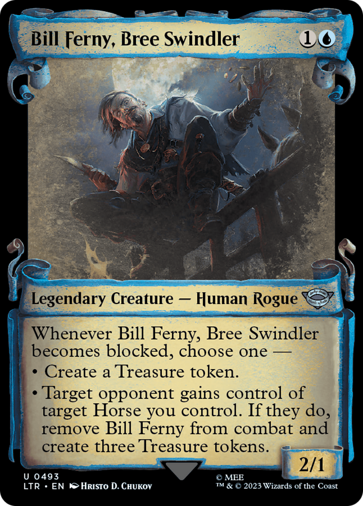 Bill Ferny, Bree Swindler (Showcase Scrolls) (LTR-493) [The Lord of the Rings: Tales of Middle-earth] (Showcase) MTG Single Wizards of the Coast