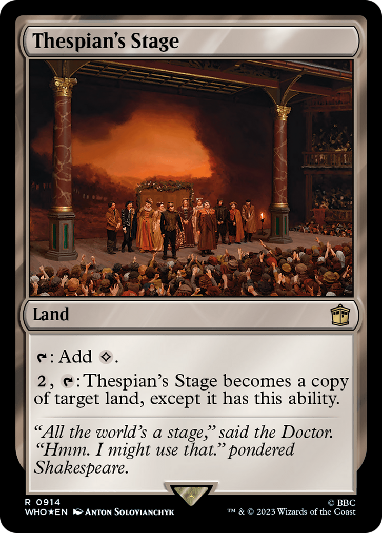 Thespian's Stage (Surge Foil) (WHO-914) [Doctor Who] Foil MTG Single Wizards of the Coast