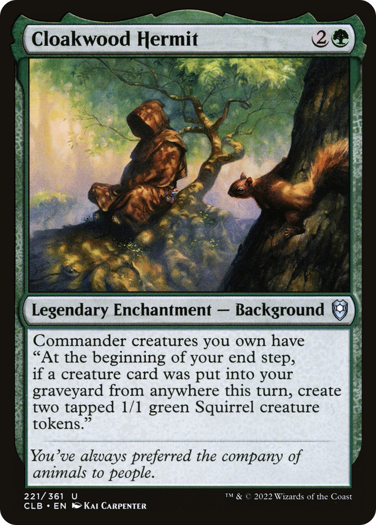 Cloakwood Hermit (CLB-221) [Commander Legends: Battle for Baldur's Gate] Foil MTG Single Wizards of the Coast