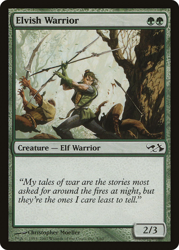 Elvish Warrior (EVG-005) [Misc] Duel Decks: Elves vs. Goblins MTG Single Wizards of the Coast