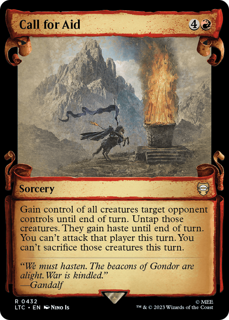 Call for Aid (LTC-432) [Tales of Middle-earth Commander] (Showcase) Foil MTG Single Wizards of the Coast