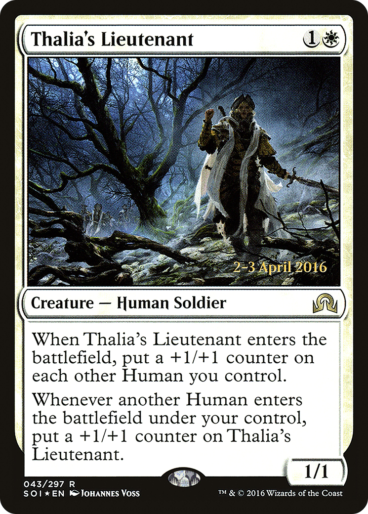 Thalia's Lieutenant (PRE-043) [Shadows over Innistrad Promos] Foil MTG Single Wizards of the Coast