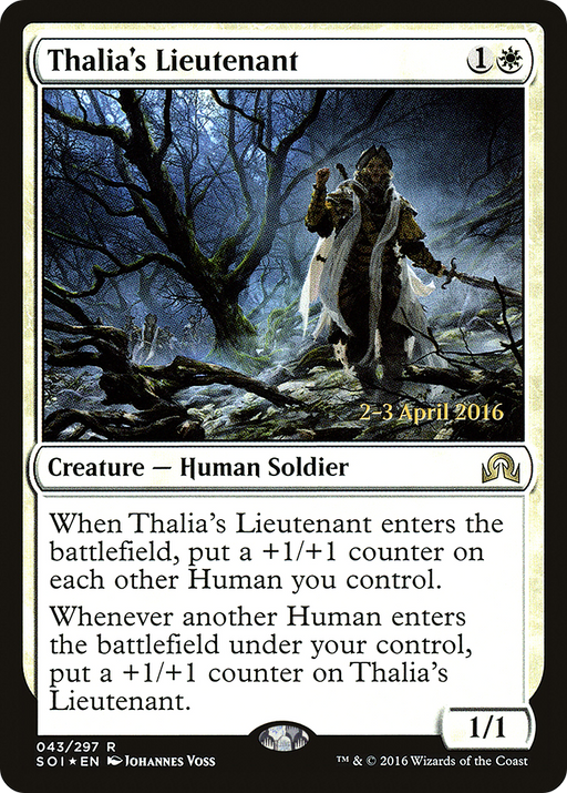 Thalia's Lieutenant (PRE-043) [Shadows over Innistrad Promos] Foil MTG Single Wizards of the Coast