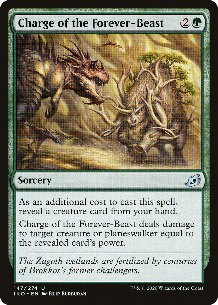 Charge of the Forever-Beast (IKO-147) [Ikoria: Lair of Behemoths] Foil MTG Single Wizards of the Coast