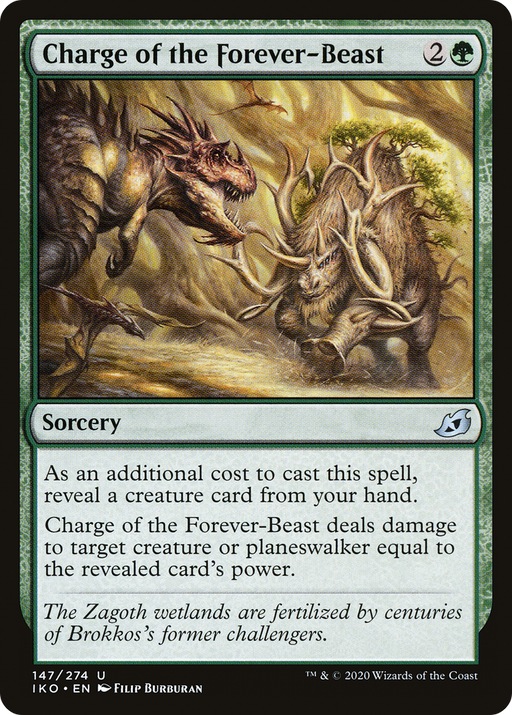 Charge of the Forever-Beast (IKO-147) [Ikoria: Lair of Behemoths] MTG Single Wizards of the Coast