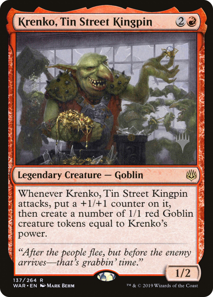 Krenko, Tin Street Kingpin (PPELD-137) [War of the Spark Promos] Foil MTG Single Wizards of the Coast