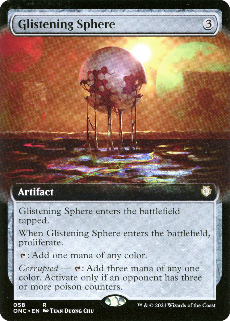 Glistening Sphere (ONC-058) [Phyrexia: All Will Be One Commander] (Extended Art) MTG Single Wizards of the Coast