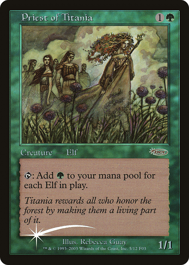 Priest of Titania (FNM-) [Misc] Friday Night Magic 2003 Foil MTG Single Wizards of the Coast