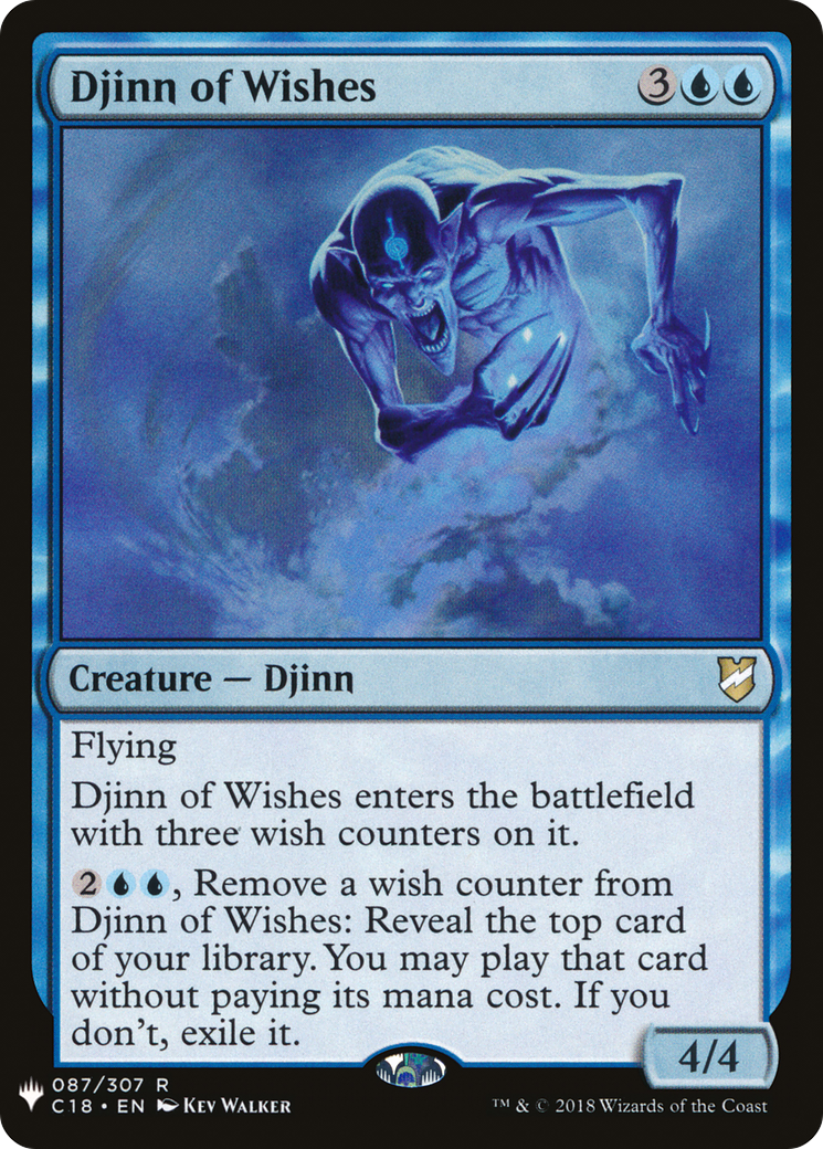 Djinn of Wishes (LIST-C18-87) [Mystery Booster] The List MTG Single Wizards of the Coast