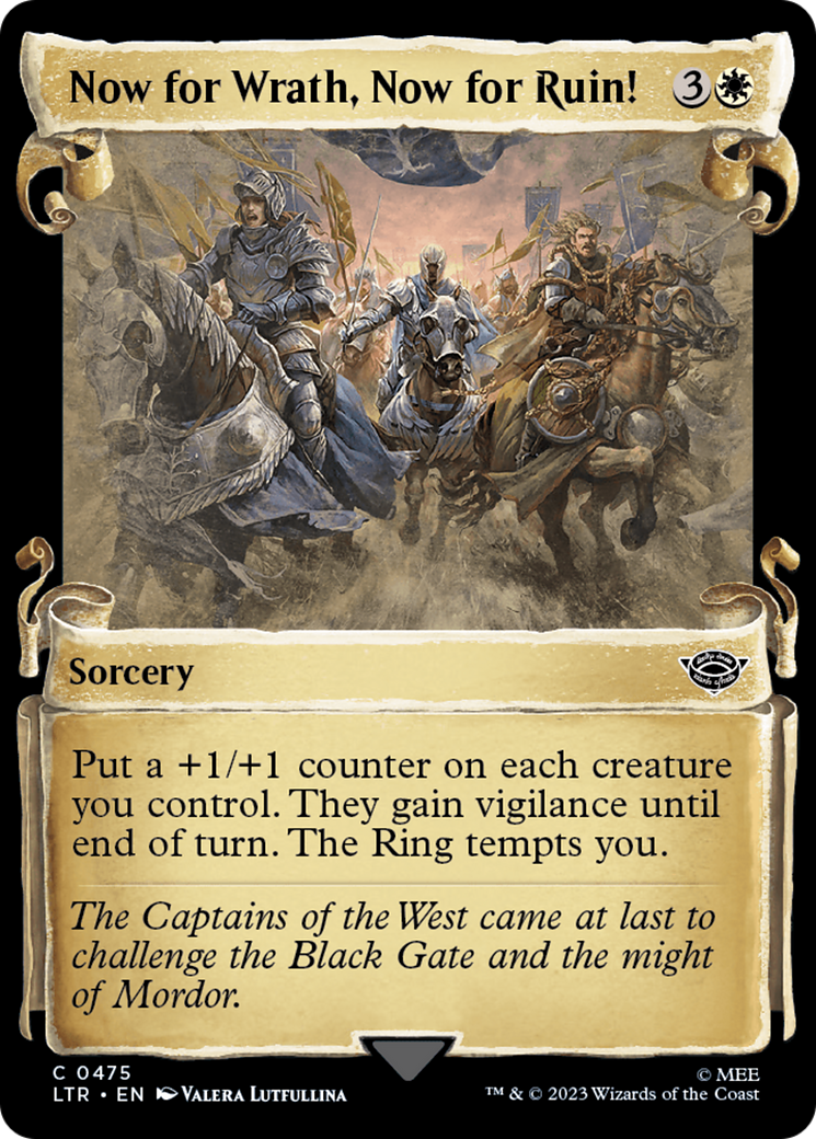 Now for Wrath, Now for Ruin! (Showcase Scrolls) (LTR-475) [The Lord of the Rings: Tales of Middle-earth] (Showcase) Foil MTG Single Wizards of the Coast