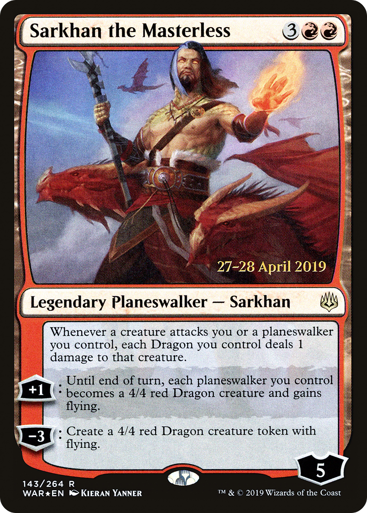 Sarkhan the Masterless [War of the Spark Prerelease Promos] MTG Single Magic: The Gathering