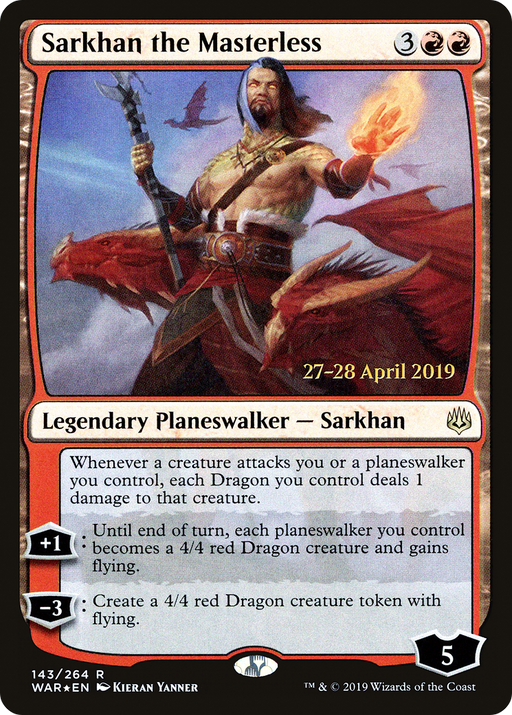 Sarkhan the Masterless (PRE-143) [War of the Spark Promos] Foil MTG Single Wizards of the Coast