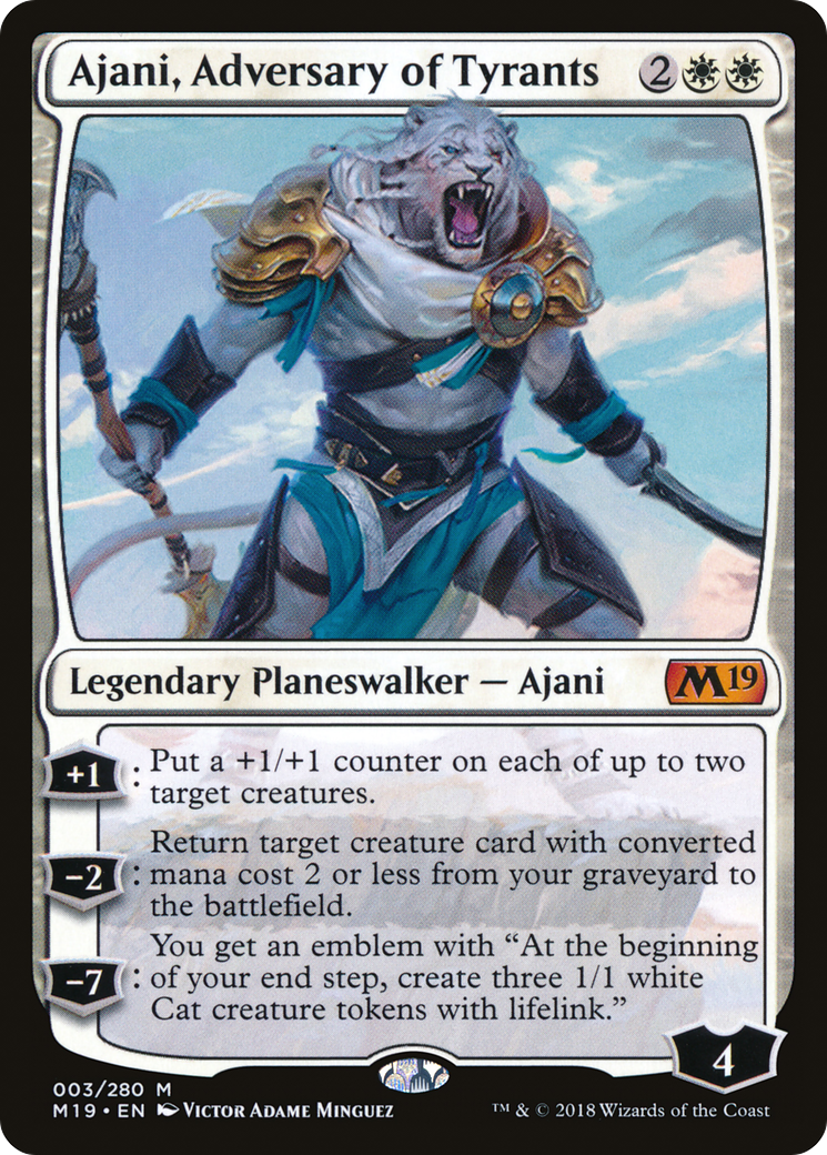 Ajani, Adversary of Tyrants (M19-003) [Core Set 2019] Foil MTG Single Wizards of the Coast