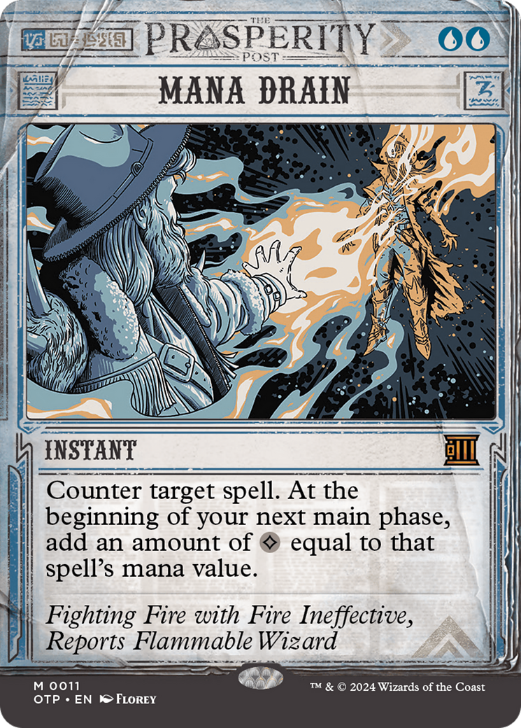 Mana Drain (OTP-011) [Breaking News] (Showcase) (Borderless) Foil MTG Single Wizards of the Coast