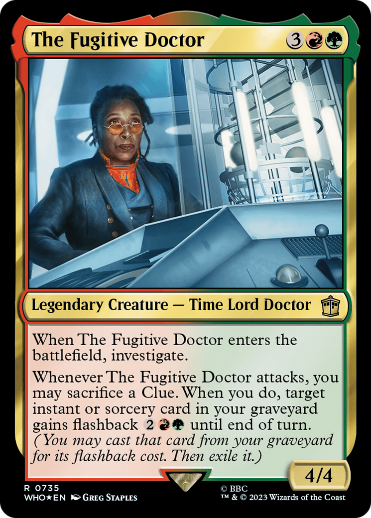 The Fugitive Doctor (Surge Foil) (WHO-735) [Doctor Who] Foil MTG Single Wizards of the Coast