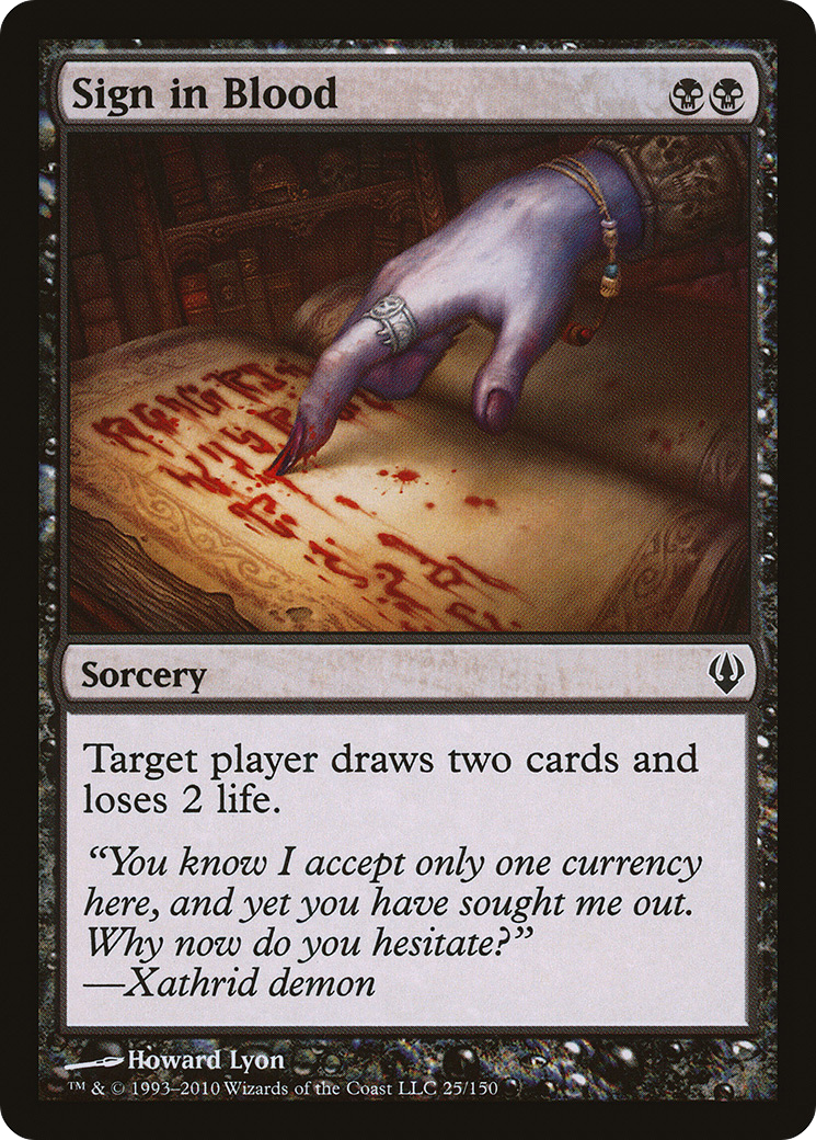 Sign in Blood (ARC-025) [Misc] Archenemy MTG Single Wizards of the Coast