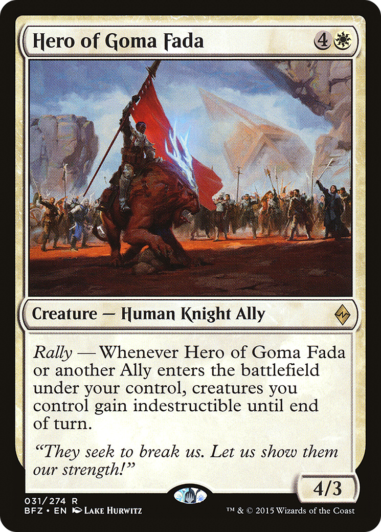 Hero of Goma Fada (BFZ-031) [Battle for Zendikar] Foil MTG Single Wizards of the Coast