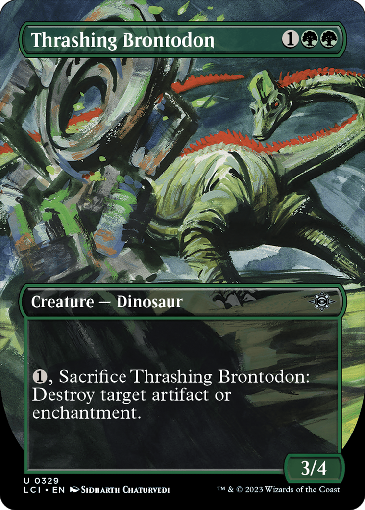 Thrashing Brontodon (LCI-329) [The Lost Caverns of Ixalan] (Borderless) MTG Single Wizards of the Coast