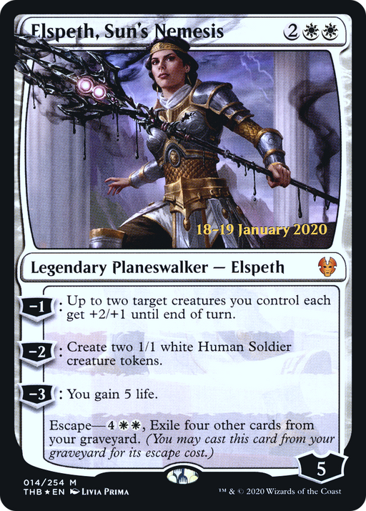 Elspeth, Sun's Nemesis (PRE-014) [Theros Beyond Death Promos] Foil MTG Single Wizards of the Coast
