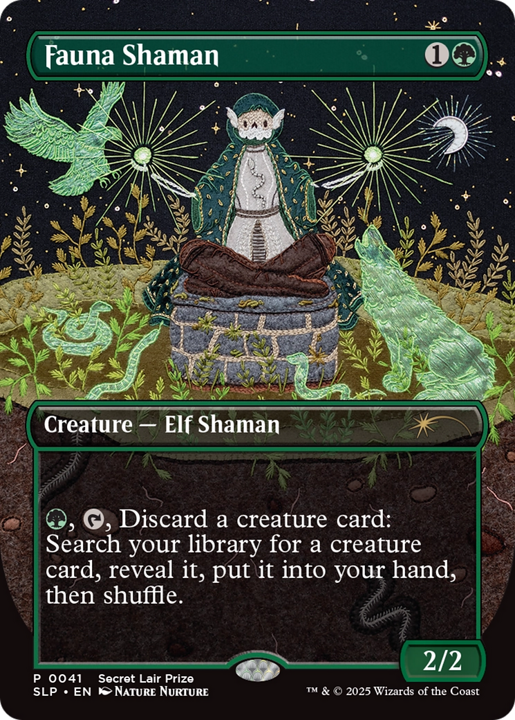 Fauna Shaman (SLP-041) [Secret Lair] Showdown (Borderless) Foil MTG Single Wizards of the Coast