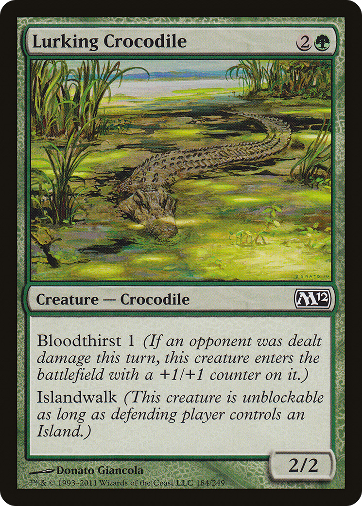Lurking Crocodile (M12-184) [Magic 2012] Foil MTG Single Wizards of the Coast