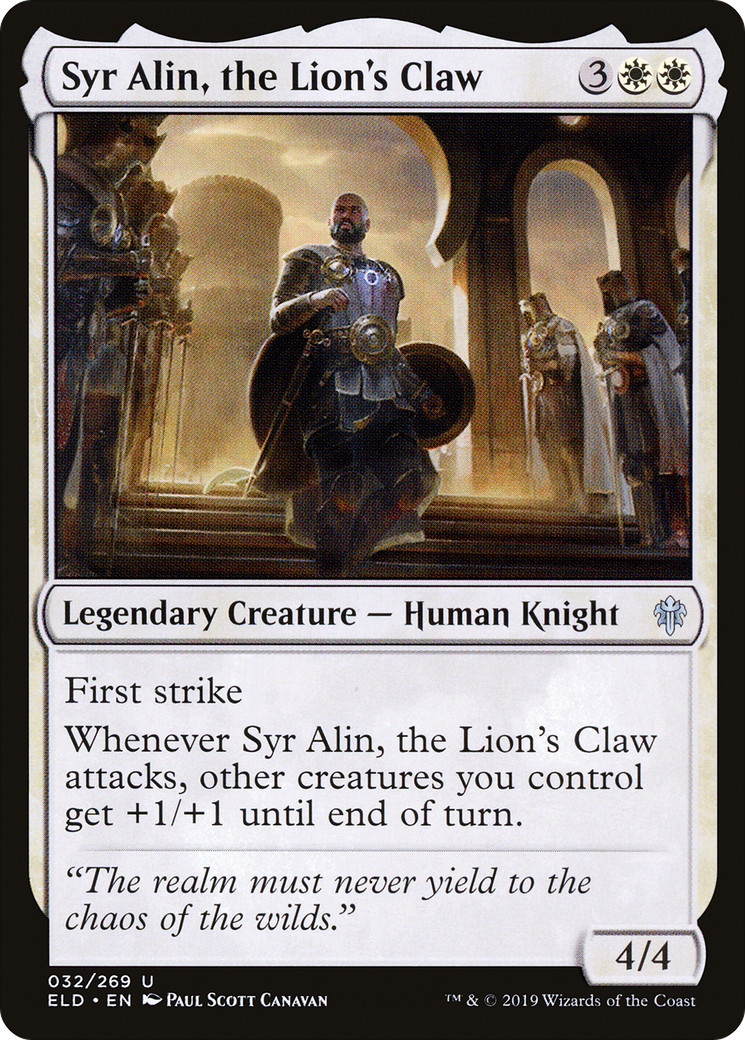 Syr Alin, the Lion's Claw [Throne of Eldraine] MTG Single Magic: The Gathering