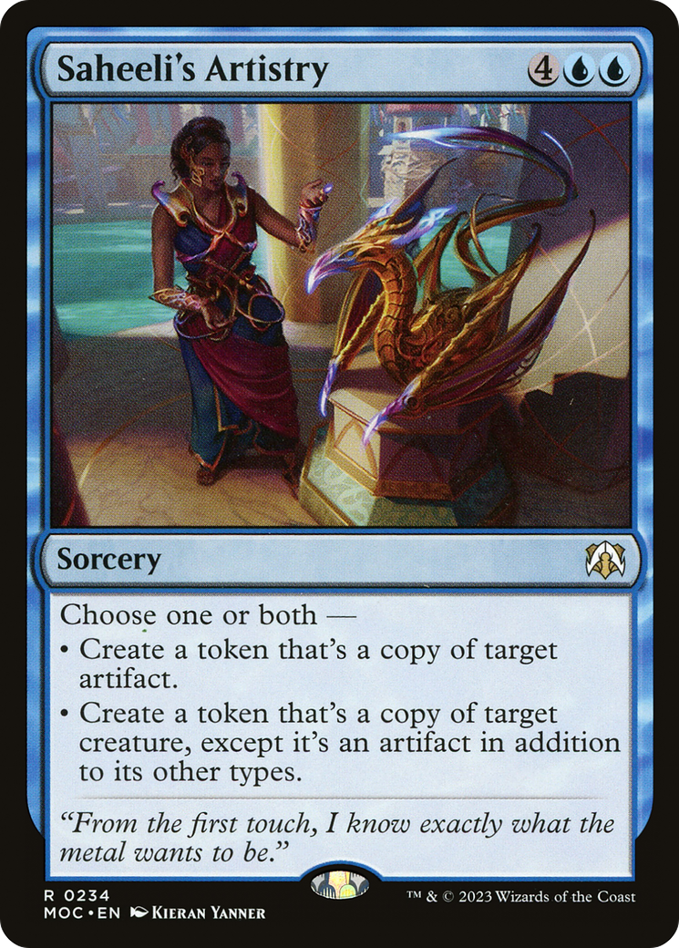 Saheeli's Artistry (MOC-234) [March of the Machine Commander] MTG Single Wizards of the Coast