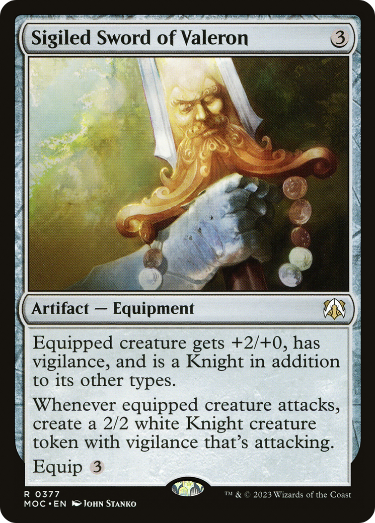 Sigiled Sword of Valeron (MOC-377) [March of the Machine Commander] MTG Single Wizards of the Coast