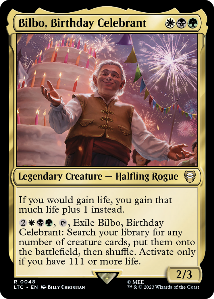 Bilbo, Birthday Celebrant (LTC-048) [Tales of Middle-earth Commander] MTG Single Wizards of the Coast