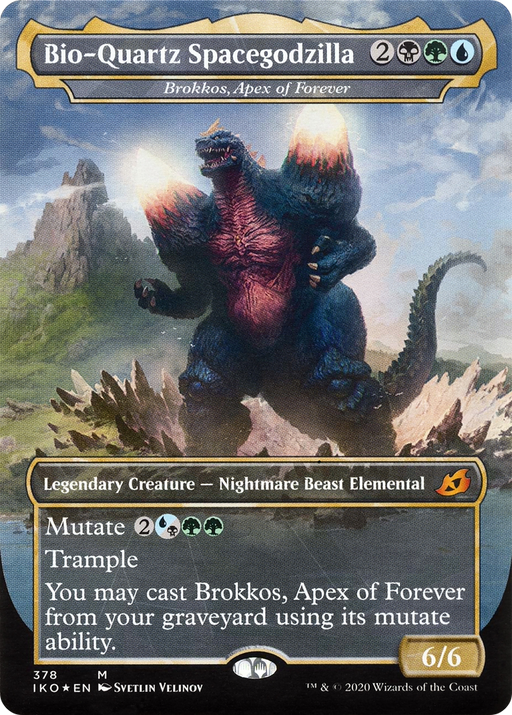 Bio-Quartz Spacegodzilla - Brokkos, Apex of Forever (IKO-378) [Ikoria: Lair of Behemoths] (Borderless) Foil MTG Single Wizards of the Coast