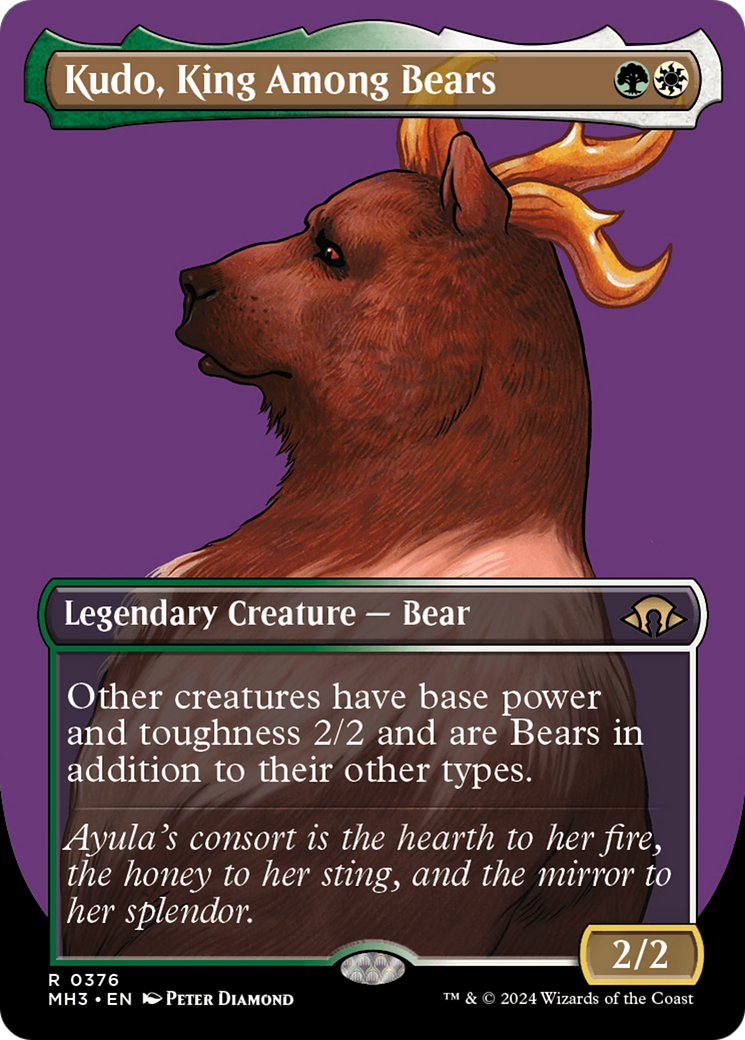 Kudo, King Among Bears (MH3-376) [Modern Horizons 3] (Borderless) Foil MTG Single Modern Horizons 3
