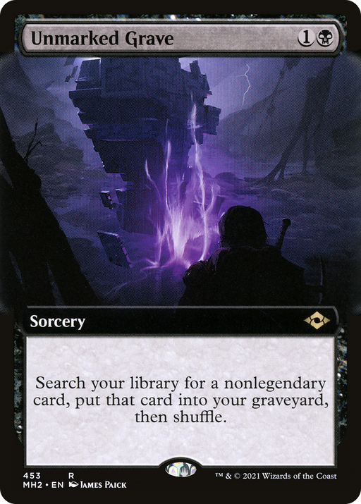Unmarked Grave (MH2-453) [Modern Horizons 2] (Extended Art) Foil MTG Single Modern Horizons 2