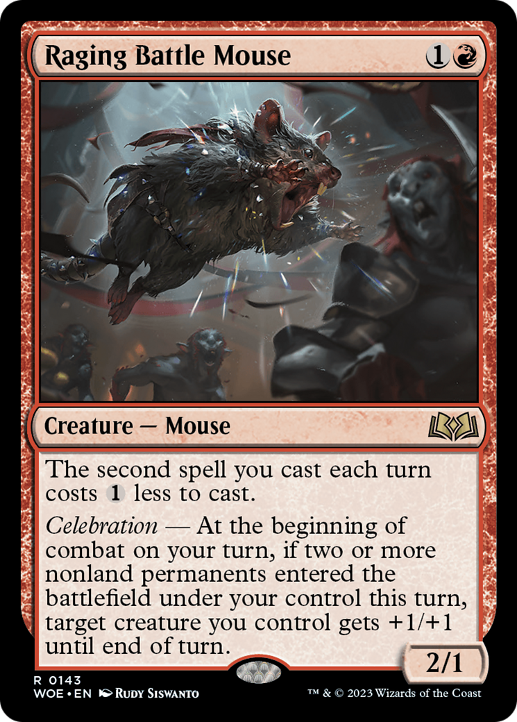 Raging Battle Mouse (WOE-143) [Wilds of Eldraine] Foil MTG Single Wizards of the Coast